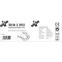 Effizienter 2-Stufen-Rohrventilator mit 150/160 mm Anschluss, 264/445 m³/h Luftleistung, IPX4-Schutz & Überhitzungsschutz. Ideal für feuchte Räume & Growboxen.mm 264/445m³/h